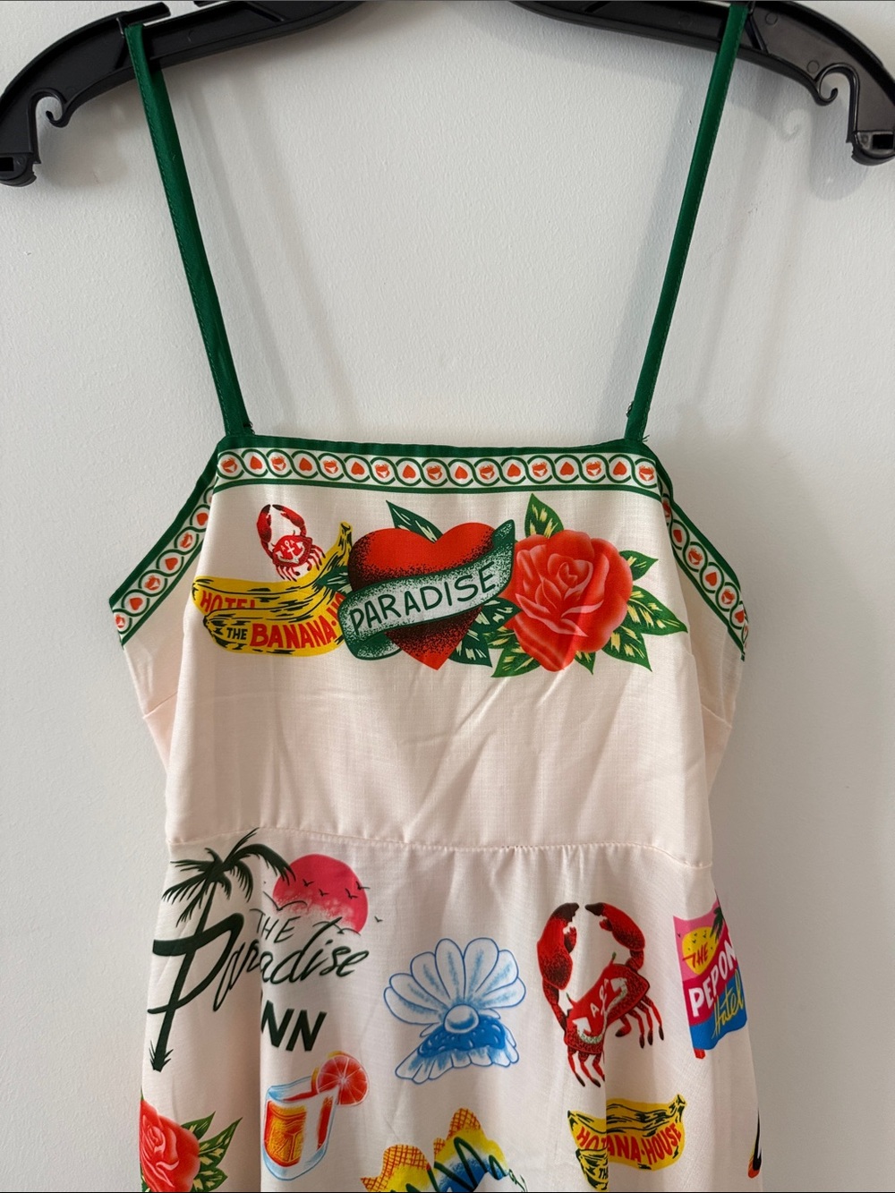 NWOT The “Paradise Inn” Linen Blend Maxi Dress with Adjustable Spaghetti Straps. - Picture 7 of 10